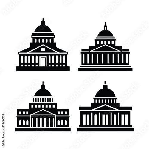 Government architecture vector silhouette illustration