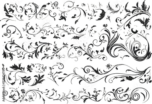 Vector illustration of deferent type leaf design set