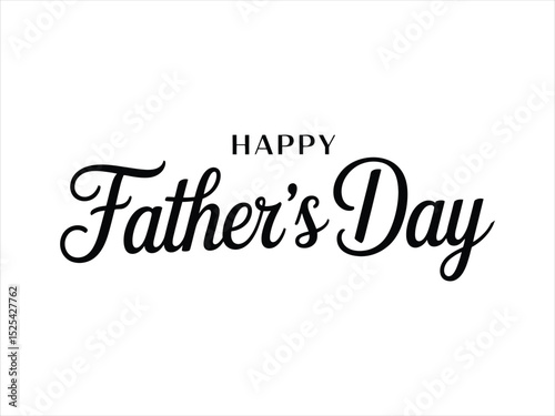 Happy Father's Day Calligraphy Text: Elegant Greeting Card Design Element
