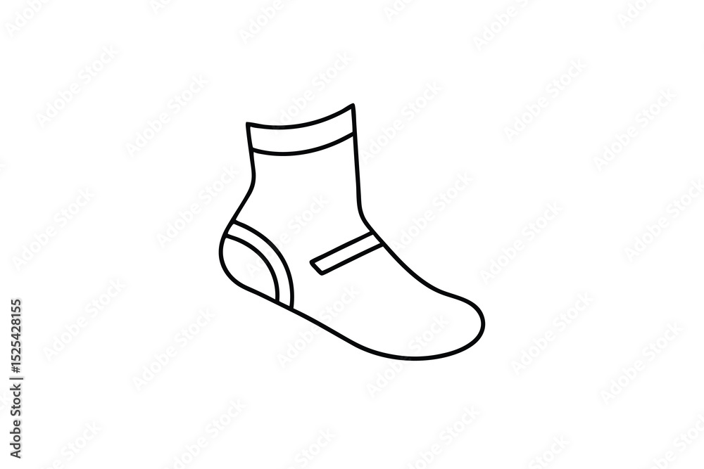 Continuous line drawing of sock details Continuous line drawing of sock details