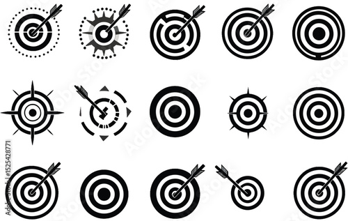 Vector illustration of deferent target set