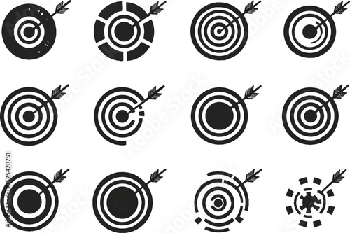 Vector illustration of deferent target set