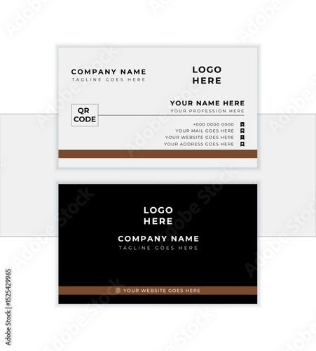 Business card design template, Clean professional business card template, visiting card, business card template with editable vector
