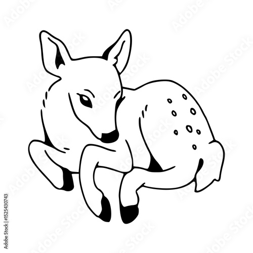 peaceful woodland creature, baby deer drawing