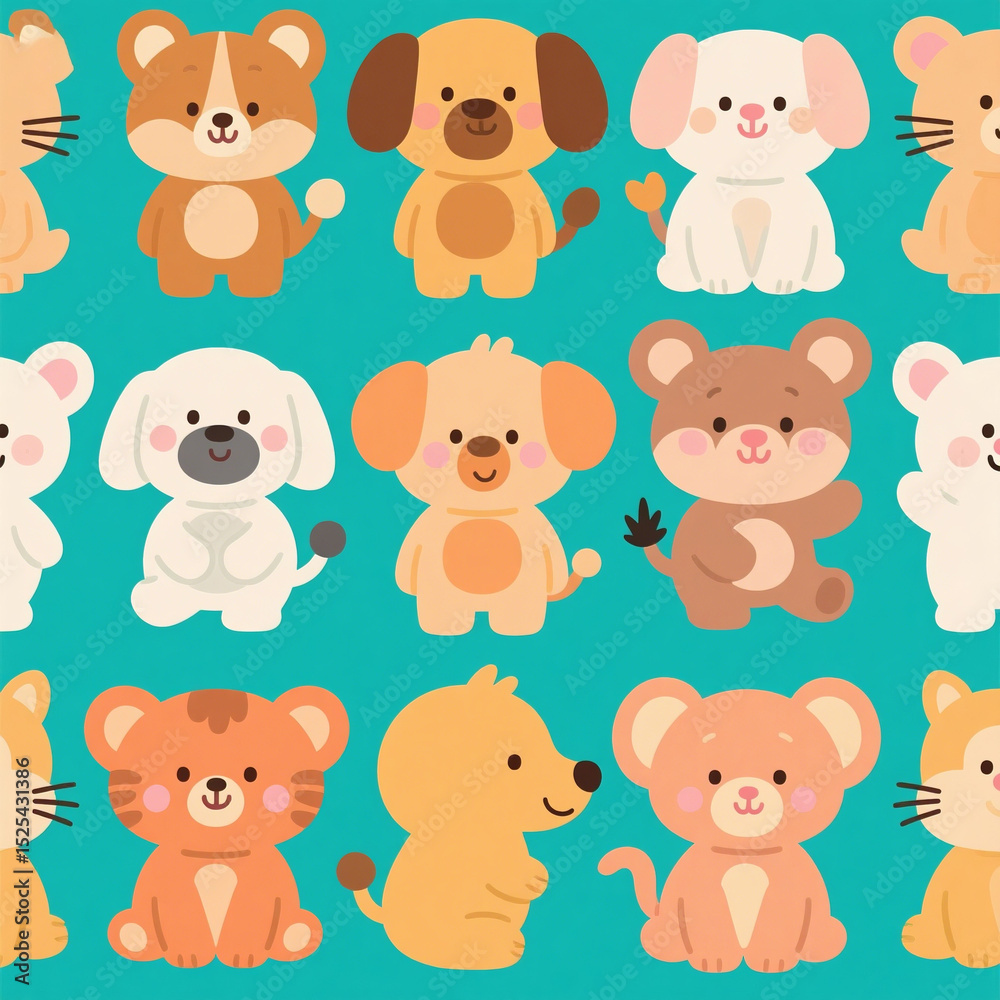 set of cartoon animals set of cartoon animals