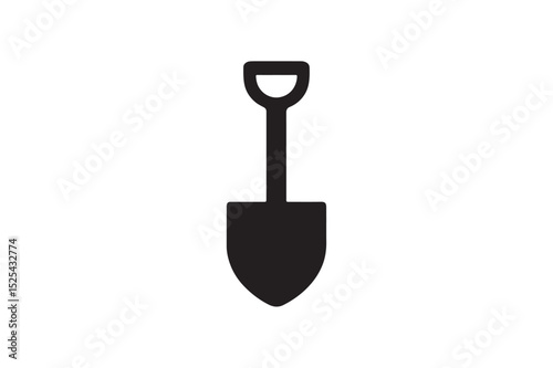 Spade silhouette on white background.01