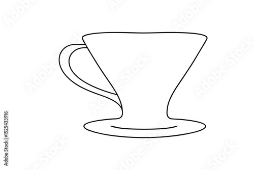 Line drawing of a pour over coffee maker