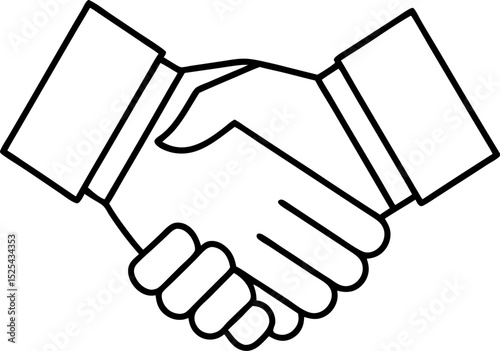 Business agreement icon depicting partnership deal or collaboration handshake graphic symbol