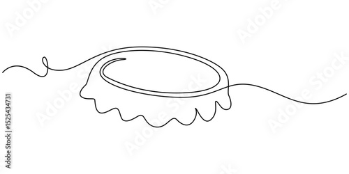 Beer bottle cap continuous one line drawing, View of bottle cap, Bottle of water. Continuous drawing of a bottle. One line vector illustration, View of bottle cap.