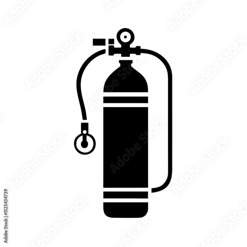 Oxygen tank icon for diving and underwater exploration equipment
