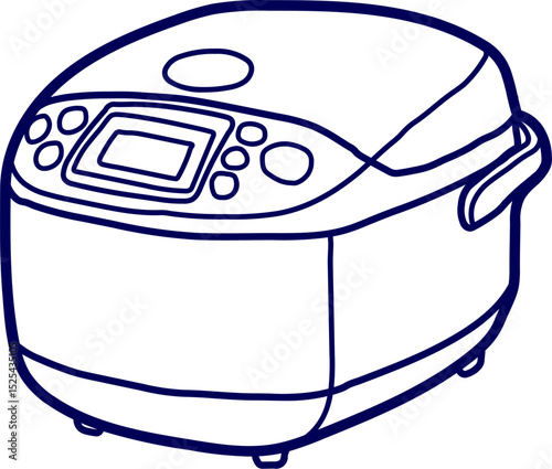 Vector illustration of a rice cooker. Rice cooker, simple flat style, logo sign symbol vector illustration pictogram, isolated on white for mobile app