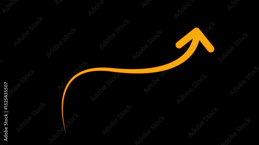 Animation arrows line pointer highlight, sign arrow line With alpha channel.