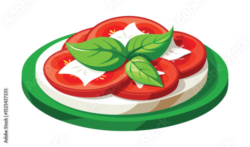 Caprese Salad with Basil A Refreshing Appetizer of Tomatoes, Mozzarella, and Basil
