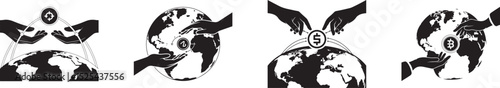 Global E-commerce Payment Gateway Icon Set