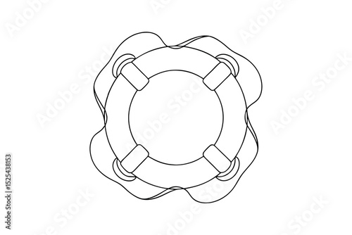 Simple line drawing of a lifebuoy safety ring