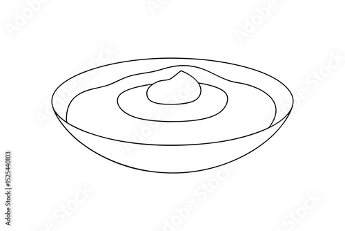 Simple line drawing of creamy dip in bowl