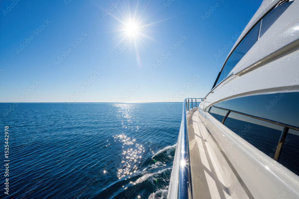 Fototapeta premium Luxury yacht sailing in a calm blue sea under the summer sun