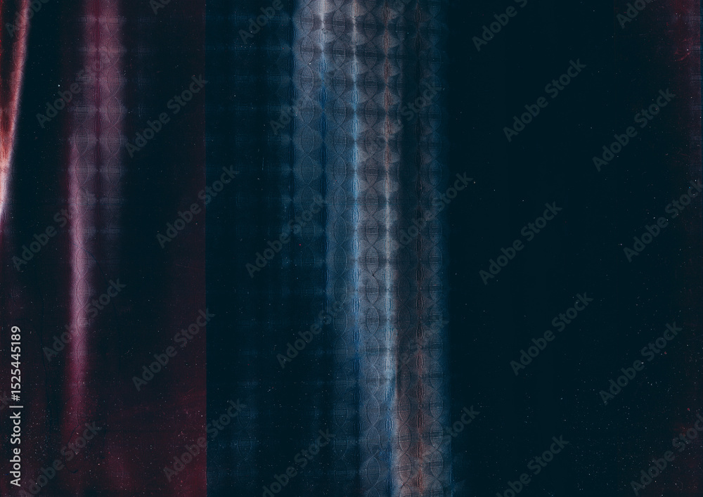 Obraz premium Glitch art. Distortion texture. Blue purple color gradient digital noise artifacts dust mosaic pattern holographic abstract dark black background.