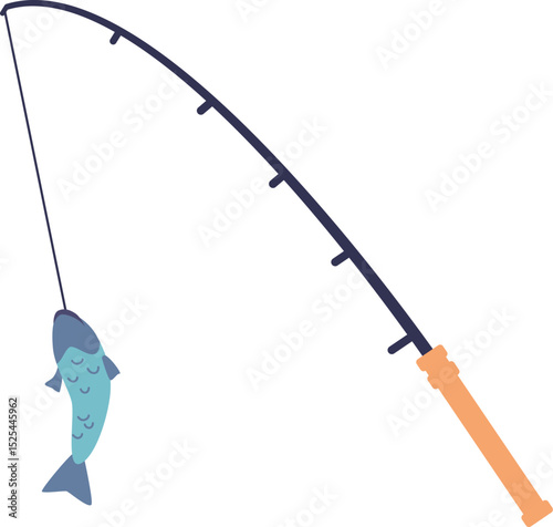 Rod for fishing hobby vector illustration