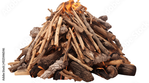 Wallpaper Mural Burning Wood Pile Bonfire Campfire Fireplace Fuel isolated on transparent background	 Torontodigital.ca