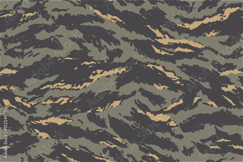 Camouflage seamless pattern. Tiger stripes. Hunting camouflage background. Digital camouflage. Abstract camo pattern