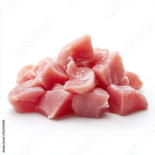 Fresh Raw Chicken Cubes for Cooking , isolated on white background png