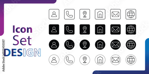 Collection of Popular Social Media Icons. Set of Contact Us Icons. Vector Illustration. Contact Details Icon Circle Pro Vector