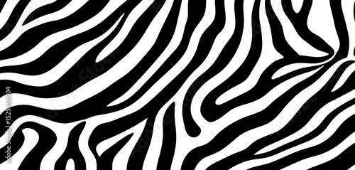 Stylish black & white zebra stripe halftone pattern Seamless vector background texture, textile, modern