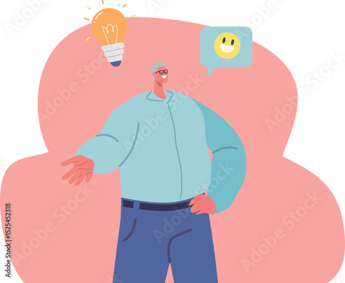 Senior businessman indicating good idea