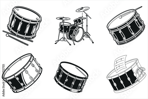 Hand-Drawn Snare Drum Art