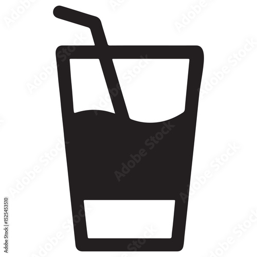 Refreshing Beverage Glass Silhouette with Lemon Slice Detail