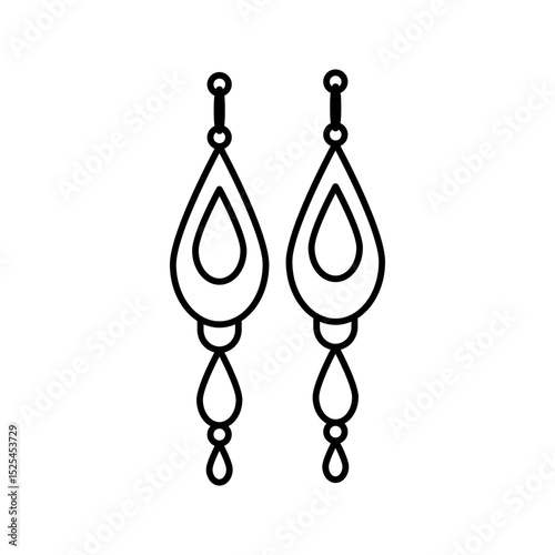 Earring outline vector icon. Thin line black earring icon, flat vector simple element illustration from editable jewelry concept isolated stroke on white background

