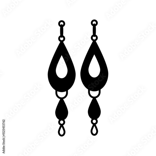 Earring outline vector icon. Thin line black earring icon, flat vector simple element illustration from editable jewelry concept isolated stroke on white background
