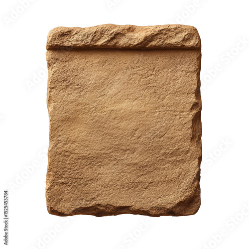 Ancient clay tablet for cuneiform writing blank rectangular stone surface for historical display or educational use