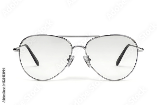 Silver metal frame aviator glasses clear lenses