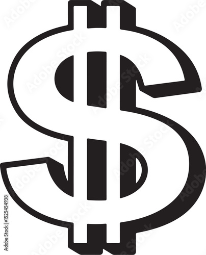 Bold Graphic Design  High-Resolution US Dollar Sign Illustration