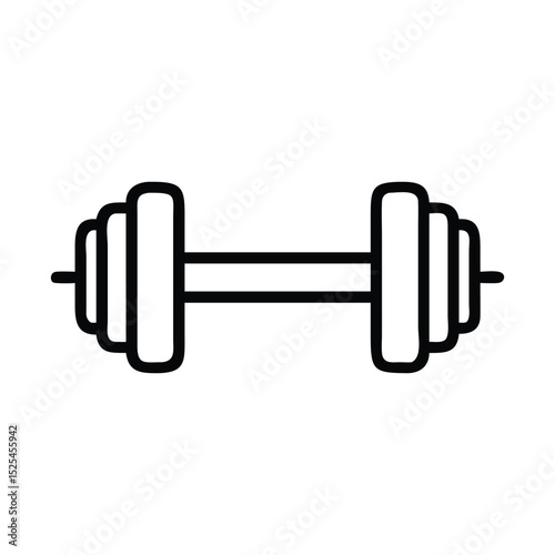 Barbell icon vector silhouette isolated in white background. dum bell vector icon line template.