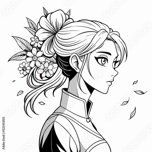 girl with flowers