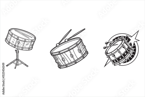 Hand-Drawn Snare Drum Art