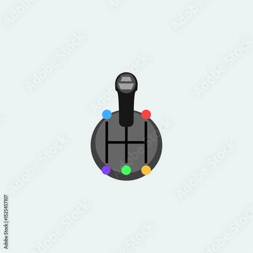 Car gear shifter icon logo flat vector design