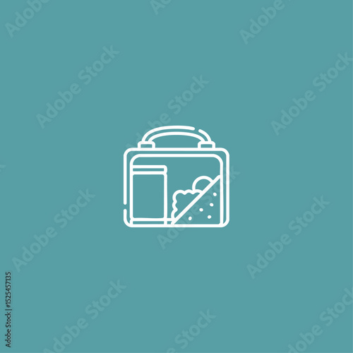 Lunchbox icon logo flat vector design
