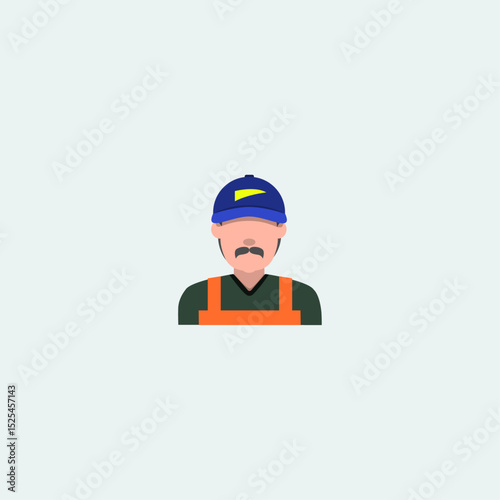 Mechanic repairman icon logo flat vector design