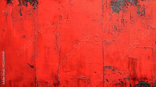 A textured red wall with patches of black paint, featuring a rough, distressed surface and abstract appearance.