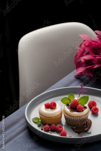 Canvas Print muffiny z kremową panna cottą