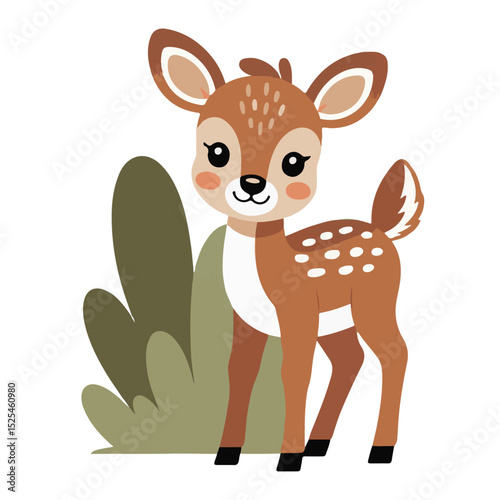 Cute baby kangaroo vector cartoon illustration with funny brown puppy and deer characters isolated for pet nature drawing art