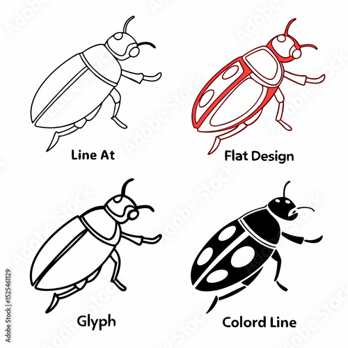 set of cartoon insects