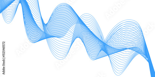 Abstract blue background with a glowing abstract waves. Abstract wave element for design. Digital frequency track equalizer, Futuristic background design. Long exposure, Light painting photography.