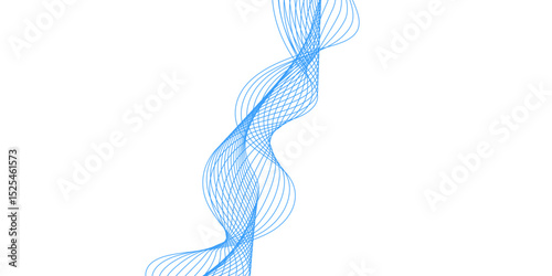 Abstract blue background with a glowing abstract waves. Abstract wave element for design. Digital frequency track equalizer, Futuristic background design. Long exposure, Light painting photography.