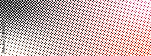 Abstract seamless halftone dot pattern transitioning from white. Tightly spaced, evenly distributed black circular dots on a gradient background. Vintage print or comic book  and suitable for pop art