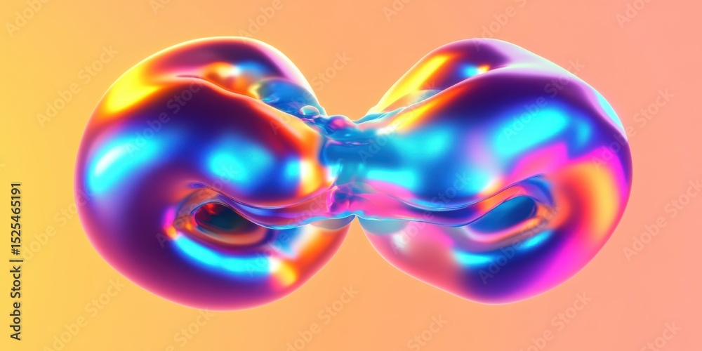 Fototapeta premium Abstract colorful shiny futuristic fluid shape